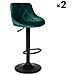 Set Di 2 Sgabelli Da Bar In Velluto Verde Robin - Foto miniatura 5