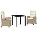 Set da Pranzo per Giardino 3 pcs Beige polyrattan - Foto miniatura 1