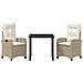 Set da Pranzo per Giardino 3 pcs Beige polyrattan - Foto miniatura 7