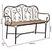 Panchina In Metallo 146,69x55,25x45,09/89,54h Cm Marrone - Foto miniatura 3
