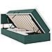 Letto con contenitore e LED Verde Scuro 100 x 200 cm Velluto - Foto miniatura 1