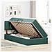 Letto con contenitore e LED Verde Scuro 100 x 200 cm Velluto - Foto miniatura 4