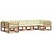 Set di divani da esterno con cuscino 7 pcs Naturale e Crema - Foto miniatura 1