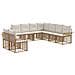 Set di divani da esterno 9 pcs Naturale e Bianco Crema - Foto miniatura 1