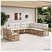 Set di divani da esterno 9 pcs Naturale e Bianco Crema - Foto miniatura 2