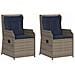 Panchina da giardino 2 pcs Grigio polyrattan - Foto miniatura 1