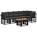 Set Divano da Giardino 7 pz Nero e Grigio scuro polyrattan - Foto miniatura 1