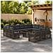 Set Divano da Giardino 14 pz Grigio e Grigio Scuro polyrattan - Foto miniatura 4