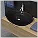 Lavandino Ceramica Ovale Nero Con Foro Di Scarico 59 X 38,5 Cm - Foto miniatura 1
