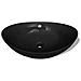 Lavandino Ceramica Ovale Nero Con Foro Di Scarico 59 X 38,5 Cm - Foto miniatura 3