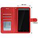 Custodia Smartphone Universale Portafoglio Rossa S Supporto + Specchio - Foto miniatura 3
