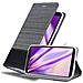 Custodia Compatibile Con Lenovo Google Nexus 6 / 6x In Grigio Nero - Coperchio Protettiva Con Chiusura Magnetica, Funzione Stand E Tasca Per Le Carte - Foto miniatura 4