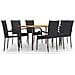 Set Mobili da Pranzo Giardino 7 pz in Polyrattan Nero - Foto miniatura 1