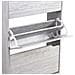 Scarpiera 4 Ante Ripiani Porta Scarpe Doppia Profondita Legno 63x24x150 Grigio - Foto miniatura 2