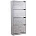 Scarpiera 4 Ante Ripiani Porta Scarpe Doppia Profondita Legno 63x24x150 Grigio - Foto miniatura 3