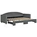 Divano Letto Con Letto Estraibile Grigio Scuro 80x200 Tessuto - Foto miniatura 2