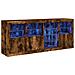 Credenza Con Luci Led Rovere Fumo 164x37x67 Cm - Foto miniatura 2