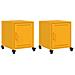 Comodini 2 pz Giallo Senape 36x39x43,5 cm in Acciaio - Foto miniatura 1