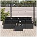 Set di Divani da Giardino di 5 Pezzi con Cuscini Nero Polyrattan, Divano da Giardino a 2 Posti con Storage e Cuscini Nero Polyrattan - Foto miniatura 3
