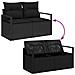 Set di Divani da Giardino di 5 Pezzi con Cuscini Nero Polyrattan, Divano da Giardino a 2 Posti con Storage e Cuscini Nero Polyrattan - Foto miniatura 9