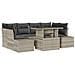 Set Divano da Giardino 7 Pezzi con Cuscini Grigio Chiaro Polyrattan - Foto miniatura 1