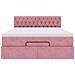 Struttura Letto Pouf con Materasso Rosa 140x190 cm in Velluto - Foto miniatura 7