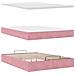 Struttura Letto Pouf con Materasso Rosa 140x190 cm in Velluto - Foto miniatura 8