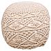 Puf In Cotone Intrecciato Panna 45x45x40h - Foto miniatura 3