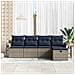 Set Divano da Giardino con cuscino 5 pcs Poly Rattan - Foto miniatura 3