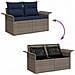Set Divano da Giardino con cuscino 5 pcs Poly Rattan - Foto miniatura 9