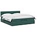 Letto ottomano con materasso Verde Scuro 160 x 200 cm Velluto - Foto miniatura 3