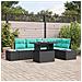 Set Divano da Giardino 6 pz Nero polyrattan - Foto miniatura 2