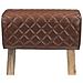 panca 60 x 30 x 45 cm Pelle Vera Marrone diamante - Foto miniatura 2
