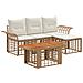 Set Divano da Giardino 5 pz Naturale e Bianco Crema polyrattan - Foto miniatura 1