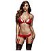 Completo Stringhe E Pizzi Pizzo Rosso S / l - Foto miniatura 1