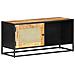 Mobile Porta TV 90x30x40 cm in Legno di Mango Grezzo e Canna - Foto miniatura 2
