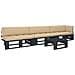 Set Divani in Pallet con Cuscini 4 pz in Pino Impregnato Nero - Foto miniatura 1