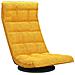 Sedia Da Pavimento Girevole Giallo Senape In Tessuto - Foto miniatura 2
