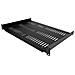 Mensola Rack 19" 1U - Ripiano Ventilato per Armadio Rack 19 pollici a sbalzo per Dispositivi e Apparecchiature di rete non installabili a Rack; Resistente: supporta fino a 25kg, Profondità 30 cm, Nera - Foto miniatura 1