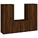 Set Mobili Porta Tv 3 Pz Rovere Marrone In Legno Multistrato - Foto miniatura 2