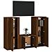 Set Mobili Porta Tv 3 Pz Rovere Marrone In Legno Multistrato - Foto miniatura 3