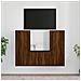 Set Mobili Porta Tv 3 Pz Rovere Marrone In Legno Multistrato - Foto miniatura 1