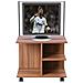 Tavolino Salotto Multifunzione Porta Tv Riviste Comodino Con Ruote Legno Noce - Foto miniatura 3