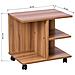 Tavolino Salotto Multifunzione Porta Tv Riviste Comodino Con Ruote Legno Noce - Foto miniatura 5