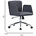 Sedia Da Ufficio Albury, Poltrona Con Braccioli, Seduta Ergonomica Da Ufficio, 54x55h65/84 Cm, Grigio - Foto miniatura 2