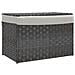 Cesto Portabiancheria Coperchio Grigio 55,5x35x34 Cm Polyrattan - Foto miniatura 1