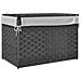 Cesto Portabiancheria Coperchio Grigio 55,5x35x34 Cm Polyrattan - Foto miniatura 5
