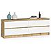 Cassettiera K160, 4 cassetti, 160x40x55 cm, Colore Quercia Artisan e Bianco - Foto miniatura 1