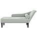 Chaise Longue con Cuscini Grigio Chiaro in Velluto - Foto miniatura 3