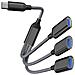 Adattatore Splitter Da Tipo C A Hub Usb A 3 Porte Black - Foto miniatura 2